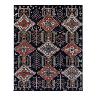 Tribal Qashqai Hand-Knotted Wool Area Carpet - 8'4" X 9'10" For Sale