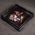 Traditional Late 20th Century Square Wooden Tray With Mother-of-Pearl Bird and Blossom Inlay For Sale - Image 3 of 9