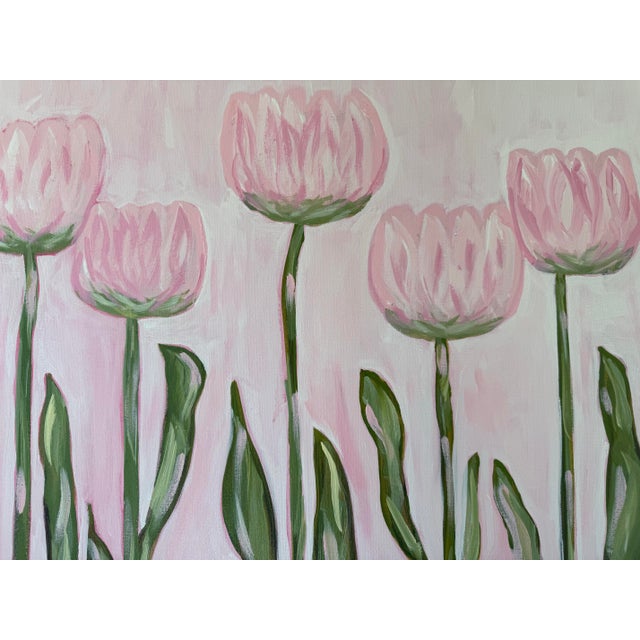 Modern Abstract Folk Art Floral Acrylic Painting, “Morning Blooms,” Framed, Signed, Dated For Sale - Image 4 of 7