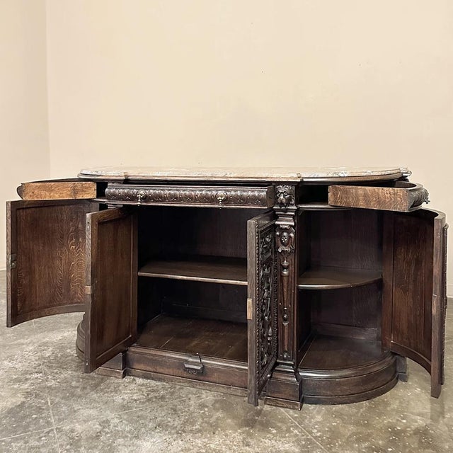 Coffee 19th Century French Renaissance Marble Top Buffet For Sale - Image 8 of 18