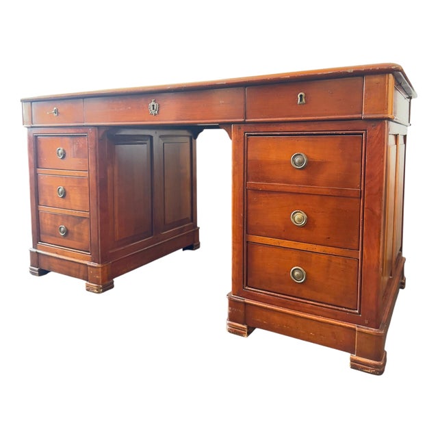 Antique English Victorian Partners Desk with Dual Functionality, 1880 For Sale
