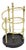 Sarreid LTD Victorian Style Polished Brass Cast Iron Spiral Umbrella Cane Stand For Sale