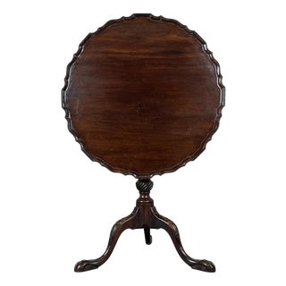 18th Antique Century Georgian Mahogany Piecrust Tripod Table For Sale