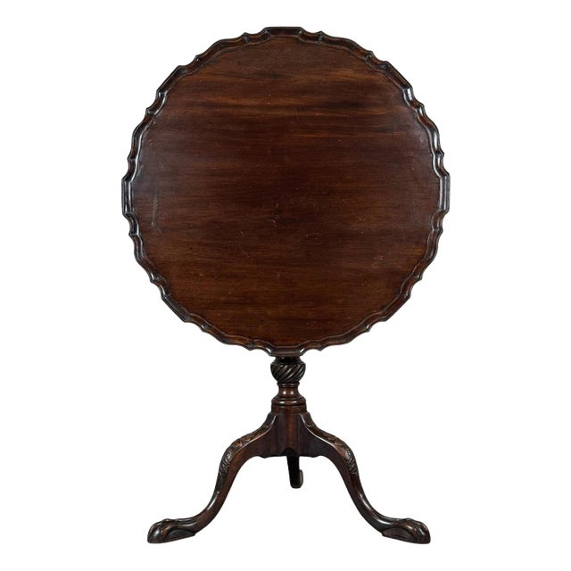 18th Antique Century Georgian Mahogany Piecrust Tripod Table For Sale