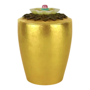 Marie Zimmermann Gilt Box With Carved and Pierced Finial