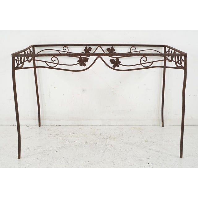 Black Vintage Rectangle Wrought Iron Table Base For Sale - Image 8 of 9
