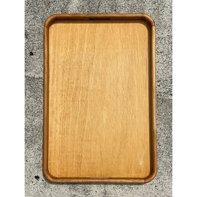 Vintage Postmodern XL Rectangular Wood Tray For Sale - Image 9 of 12