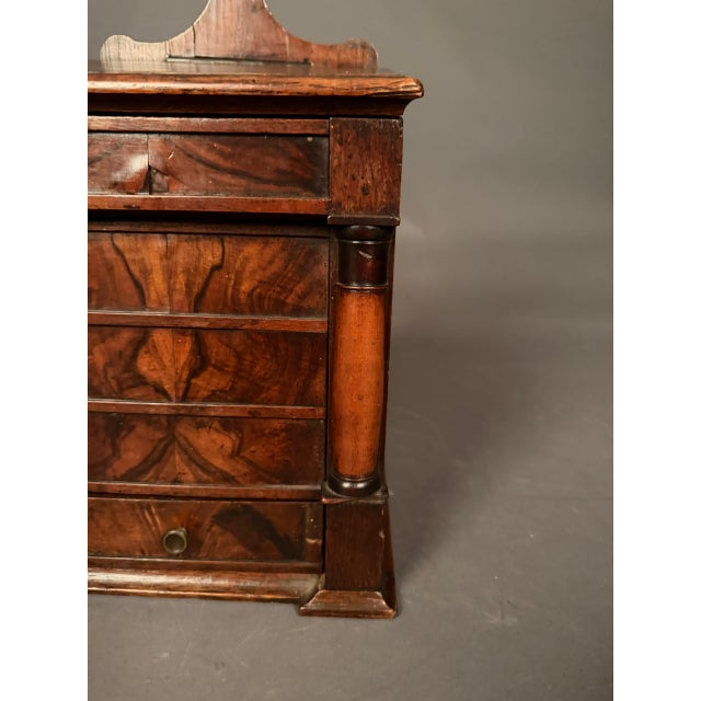 19th Century French Walnut Salt Box With Burl Walnut Drawer, Lift Lid & Brass, Circa 1820 For Sale - Image 9 of 11