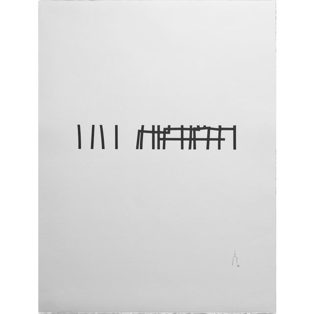 2020s Contemporary Abstract Ink on Deckle-Edged BFK Rives Paper "Xxv 01 001" by Pierre Muckensturm For Sale - Image 5 of 6