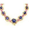 Bochic "Capri" Natural Multi Sapphire & Ruby Necklace Set 18K Gold & Silver For Sale - Image 16 of 18