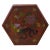 Wood Chinese Distressed Brown Red Bird Graphic Hexagon Shape Box For Sale - Image 7 of 8