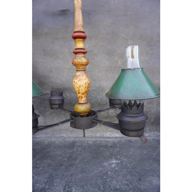 Monterey Furniture 1930s Rare Monterey-Style Chandelier Professionally Restored For Sale - Image 4 of 6