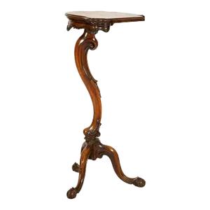 18th Century Italian Rococo Carved Walnut Pedestal