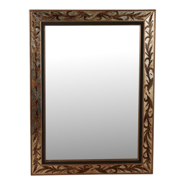 Antique Italian Reverse Painted Wall Mirror For Sale