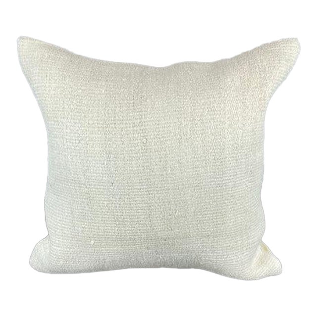 20 x 20 Hemp Pillow Turkish Cushion Natural Grayish White Pillow Cushion Cover For Sale