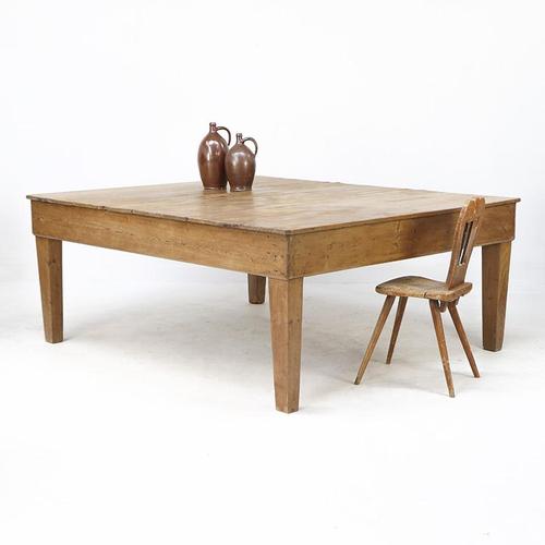 Wood Large Countryhouse Pine Wood Worktable For Sale - Image 7 of 12