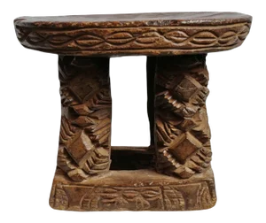 Vintage Bamileke Tribal African Pedestal Low Stool