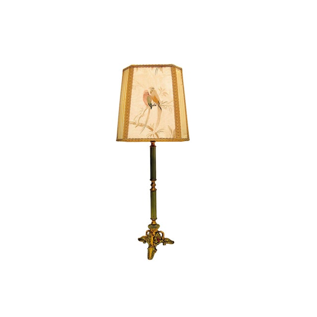 Louis XV French Polychrome and Gilded Tripod Table Lamp, 1930s For Sale - Image 12 of 12