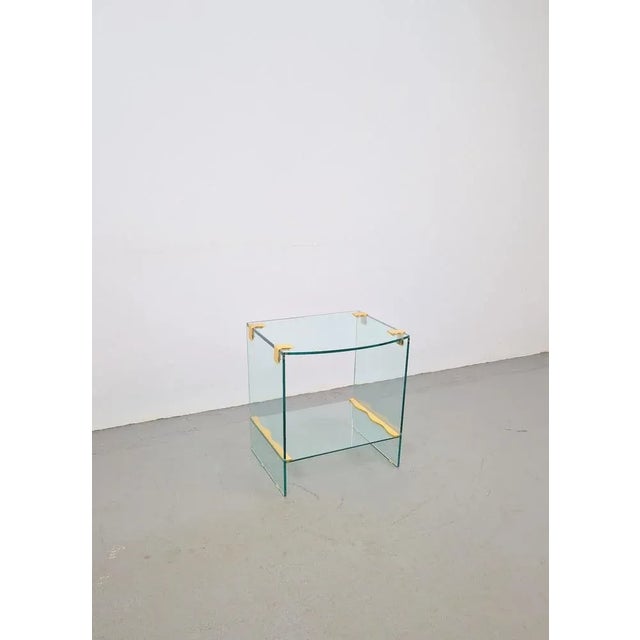 Vintage Regency Brass & Glass Side Table, 1970s For Sale - Image 11 of 12