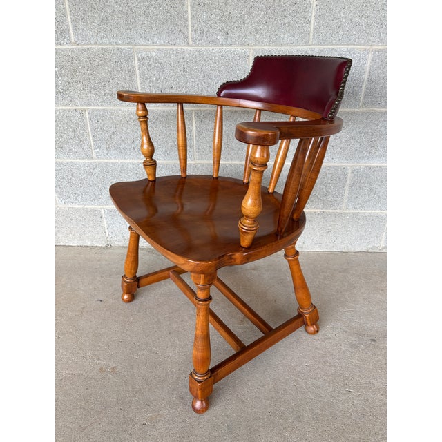 Vintage Maple Barrel Back Saloon Chair For Sale - Image 4 of 11
