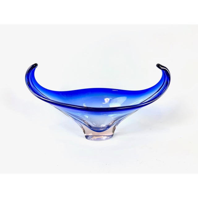 Vintage Murano Blue Glass Bowl, 1960s, in Flawless conditions. Designed 1960 to 1969 This piece is attributed to the...