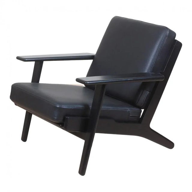 GE-290 Chair with Black Bison Leather by Hans J. Wegner for Getama For Sale - Image 5 of 5