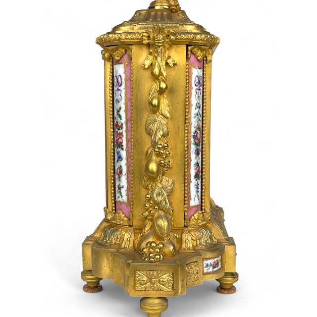 Pink A Sevres Style Gilt Bronze & Pink Porcelain Mantel Clock, France, Circa 1880 For Sale - Image 8 of 15
