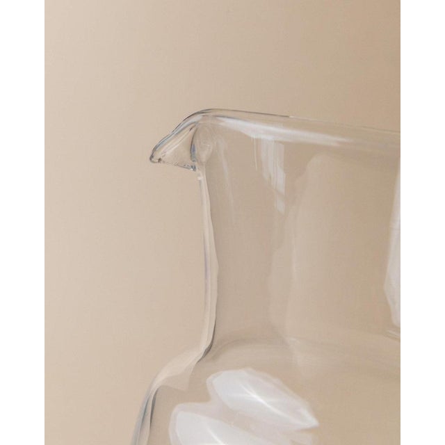 Vintage Jug in Clear Glass with Blue Handle, Italy, 1970s For Sale - Image 4 of 13