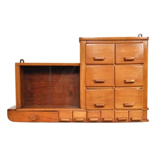 Small Beech Chest of Drawers with Display Case, 1930s For Sale