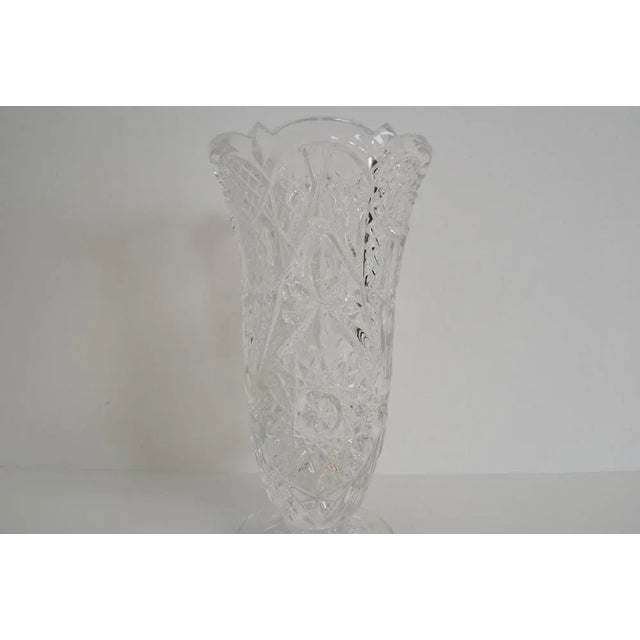 Glass Mid-Century Crystal Vase, Bohemia, 1950s For Sale - Image 7 of 10
