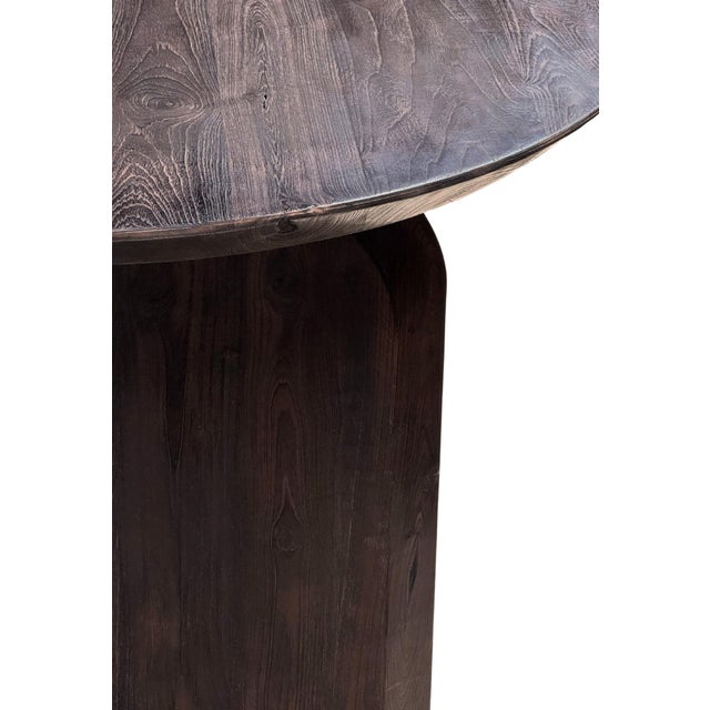 Brown Large Teak Wood Table, Espresso Finish, Modern Organic For Sale - Image 8 of 11