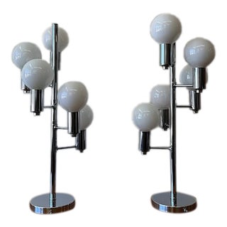 Vintage Pair of Robert Sonneman Style Waterfall Lamps For Sale