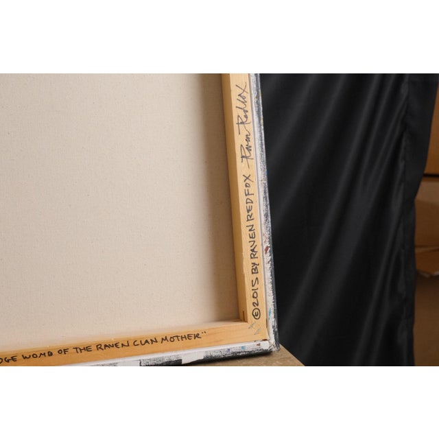 Native American Raven Redfox Original Painting (2015) - Contemporary Native Style - Runninghorse Estate For Sale - Image 3 of 12