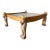 Vintage Egyptian Revival Hand-Carved Wood Lion Coffee Table With Inset Glass Top For Sale