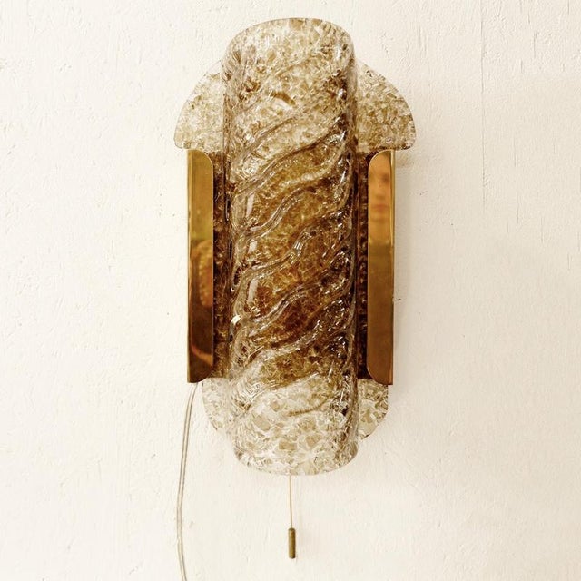 Dark Toned Murano Glass Wall Sconces from Kaiser, Germany, 1970s, Set of 2 For Sale - Image 3 of 14