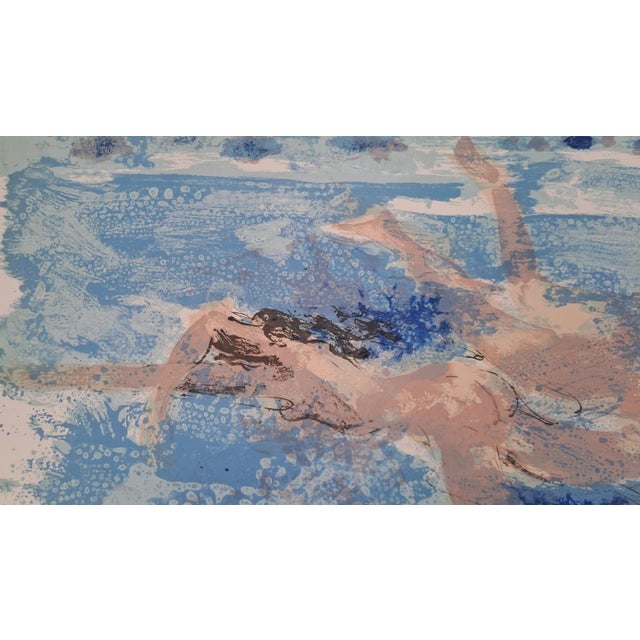 Modern Maurice-Elie Sarthou, The Swimmers, Original Lithograph For Sale - Image 3 of 4
