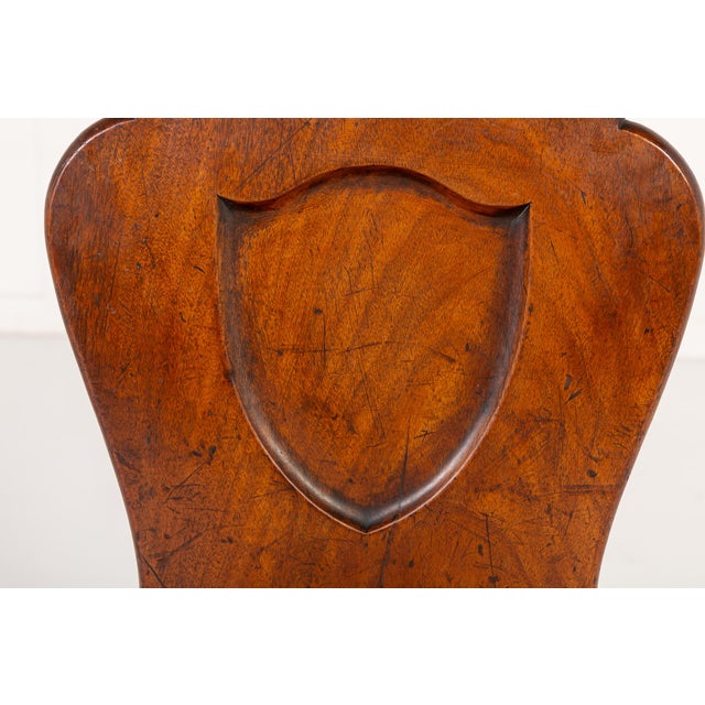 Wood Antique English Hall Chairs, 1700s, Set of 2 For Sale - Image 7 of 10