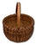 Antique Late 19th Century American Hand Woven Ash Wood Splint Swing Handle Carry Basket - Nice Color & Patina For Sale - Image 12 of 18