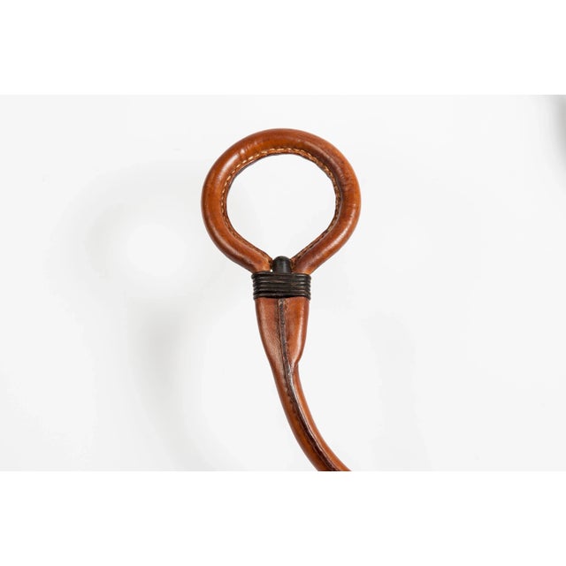 Jacques Adnet Stitched Leather Coat Rack by Jacques Adnet, 1950s For Sale - Image 4 of 7