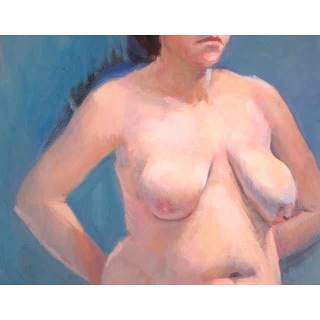 Beautiful modern impressionist figure painting of a nude woman by BAy Area Artist George Wishon (American, b.20th...