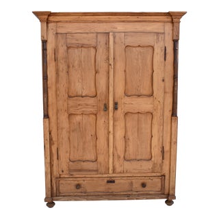 Pine Armoire withTwo Doors and One Drawerine For Sale