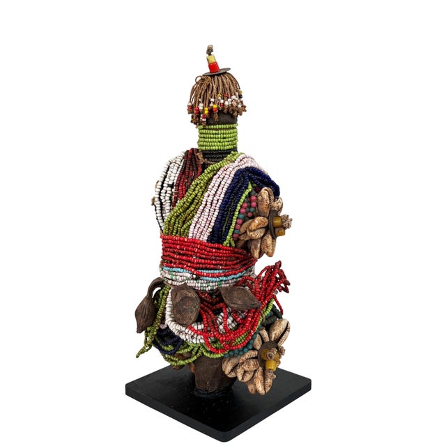 Vintage African Fertility Doll Cameroon 10" H W/Wood Stand For Sale In New York - Image 6 of 6