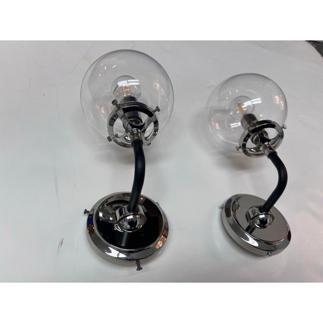 Restoration Hardware Restoration Hardware Bistro Globe Wall Sconces, Pair For Sale - Image 4 of 12