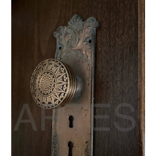 Metal 1880s Rare Antique American Bronze Door Knobs - A Pair For Sale - Image 7 of 7