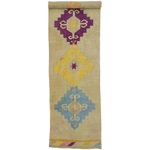 Vintage Turkish Oushak Hallway Rug Runner - 03'05 x 13'03 For Sale - Image 10 of 10