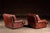 Pair of Mid 20th Century Italian-Inspired Leather Lounge Chairs in Red For Sale In Chicago - Image 6 of 16