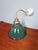Mid-Century Conical Gooseneck Wall Sconce in Brass and Green Enameled Sheet Metal, 1940s For Sale - Image 9 of 14