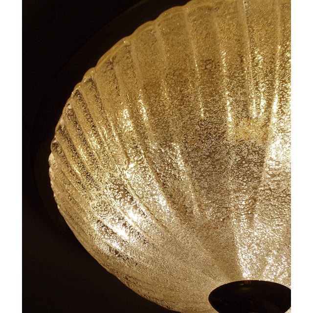 Large Vintage Glass Flush Light, 1960s For Sale - Image 12 of 17