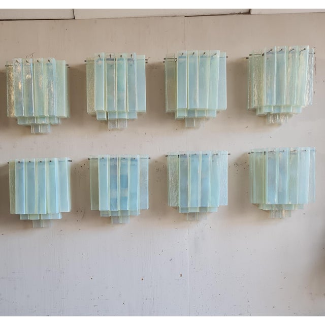Metal Blue Glass Wall Lamps, 1970s, Set of 2 For Sale - Image 7 of 14