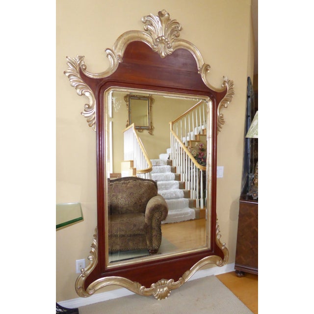 Large, 95" high, Rococo wall mantle mirror made by Harrison Gil. This mirror is made from solid wood, including the...